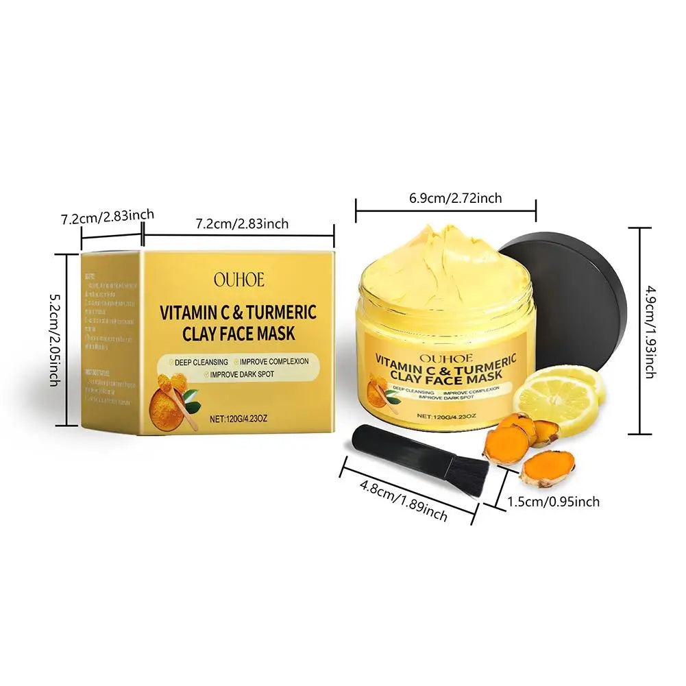 Turmeric Vitamin C Clay Mask — Pigmentation Reducing, 1 to 3 Pack