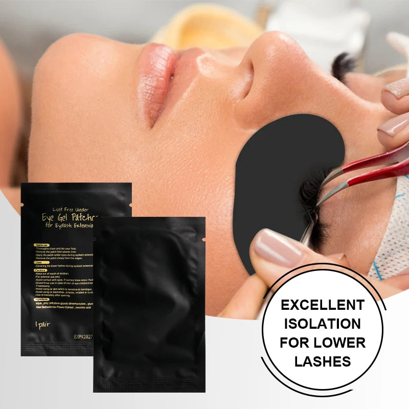 Black Under-Eye Patches for Lash Extensions — 50 Pairs