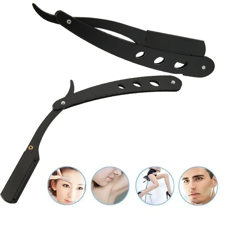 Straight Razor Handle + Blade Bundle — 10, 20 or 40 Blades