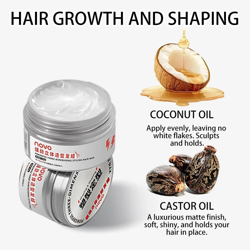 Strong Hold Matte Styling Wax — Non-Greasy, No Residue