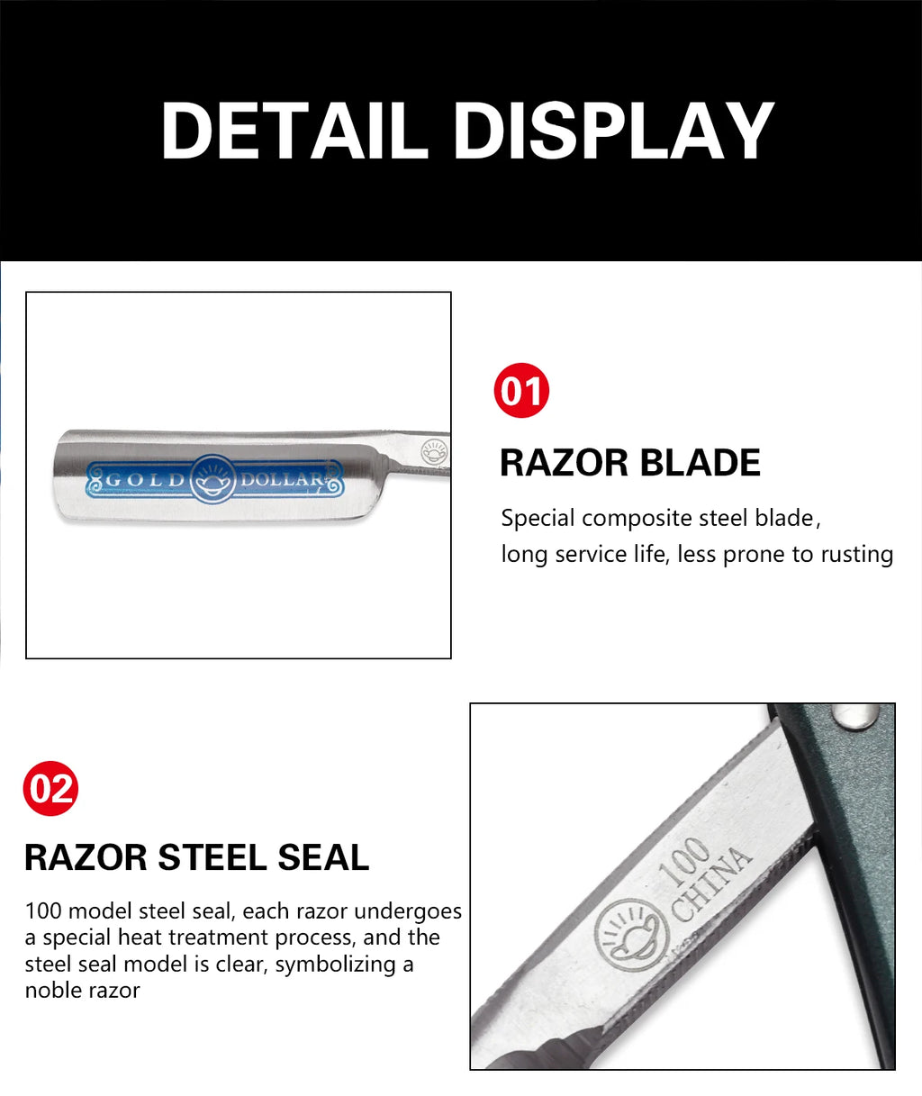 Classic Folding Straight Razor — Barbershop Edition