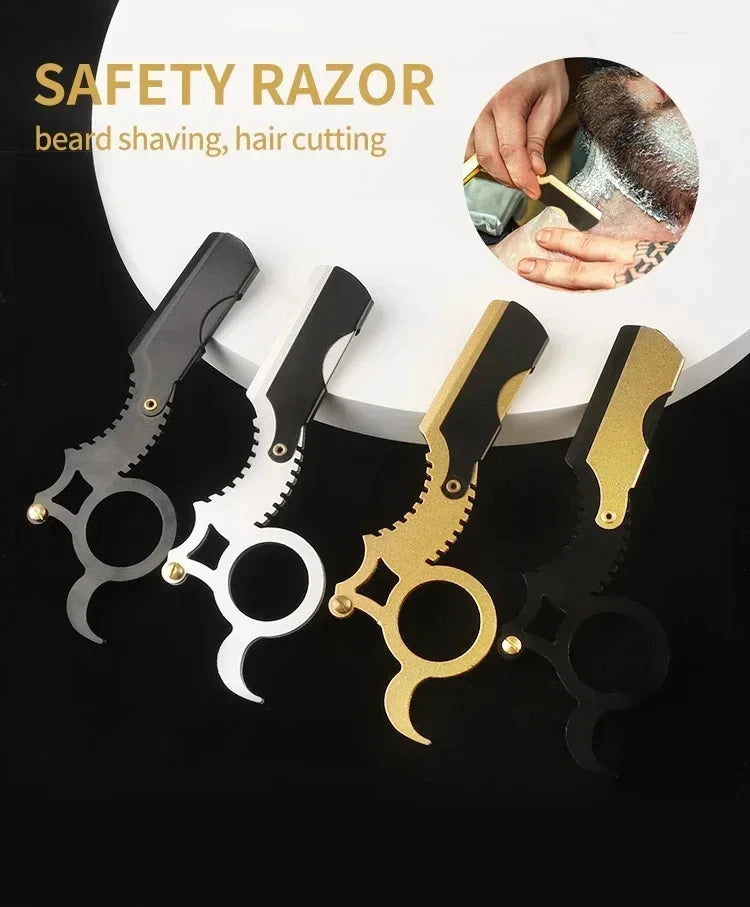 Thumb-Grip Straight Razor — Beard & Eyebrow Shaping