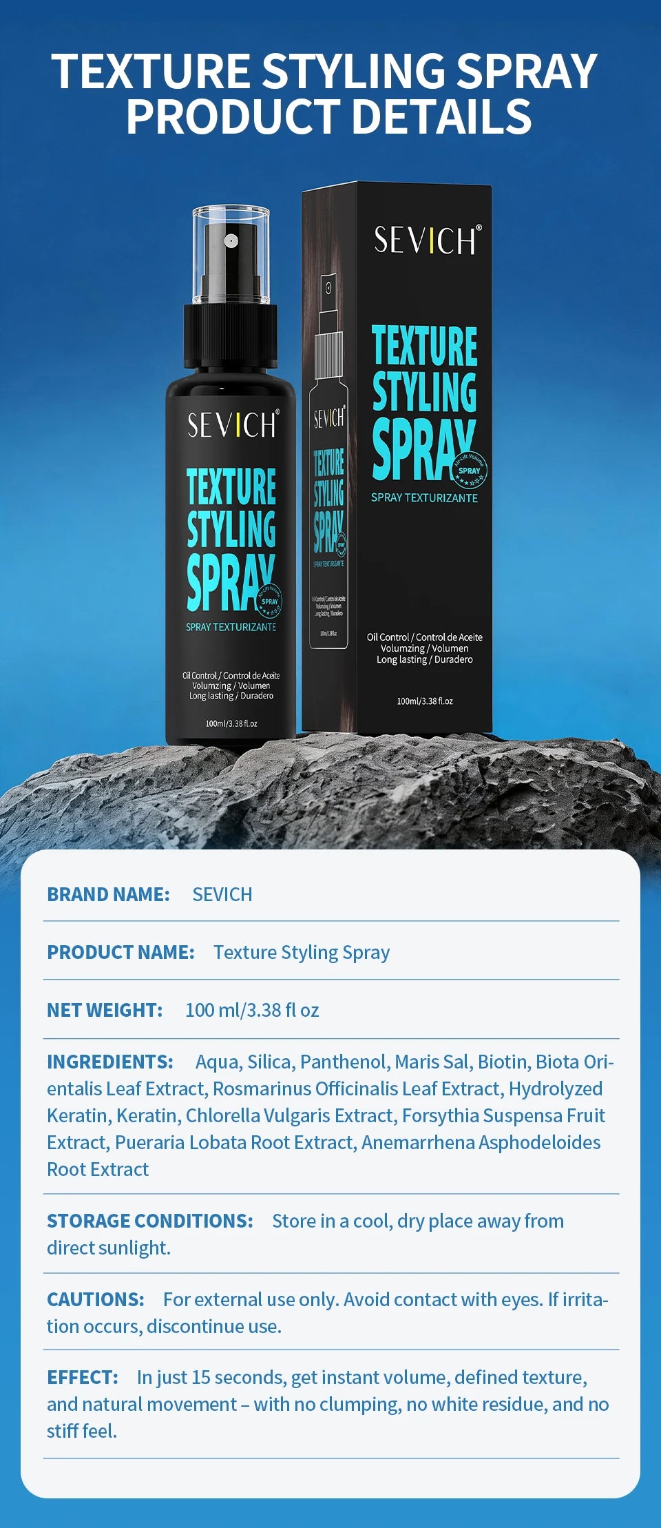 3 Secs Texture Styling Spray — Root Lift & Natural Matte Finish