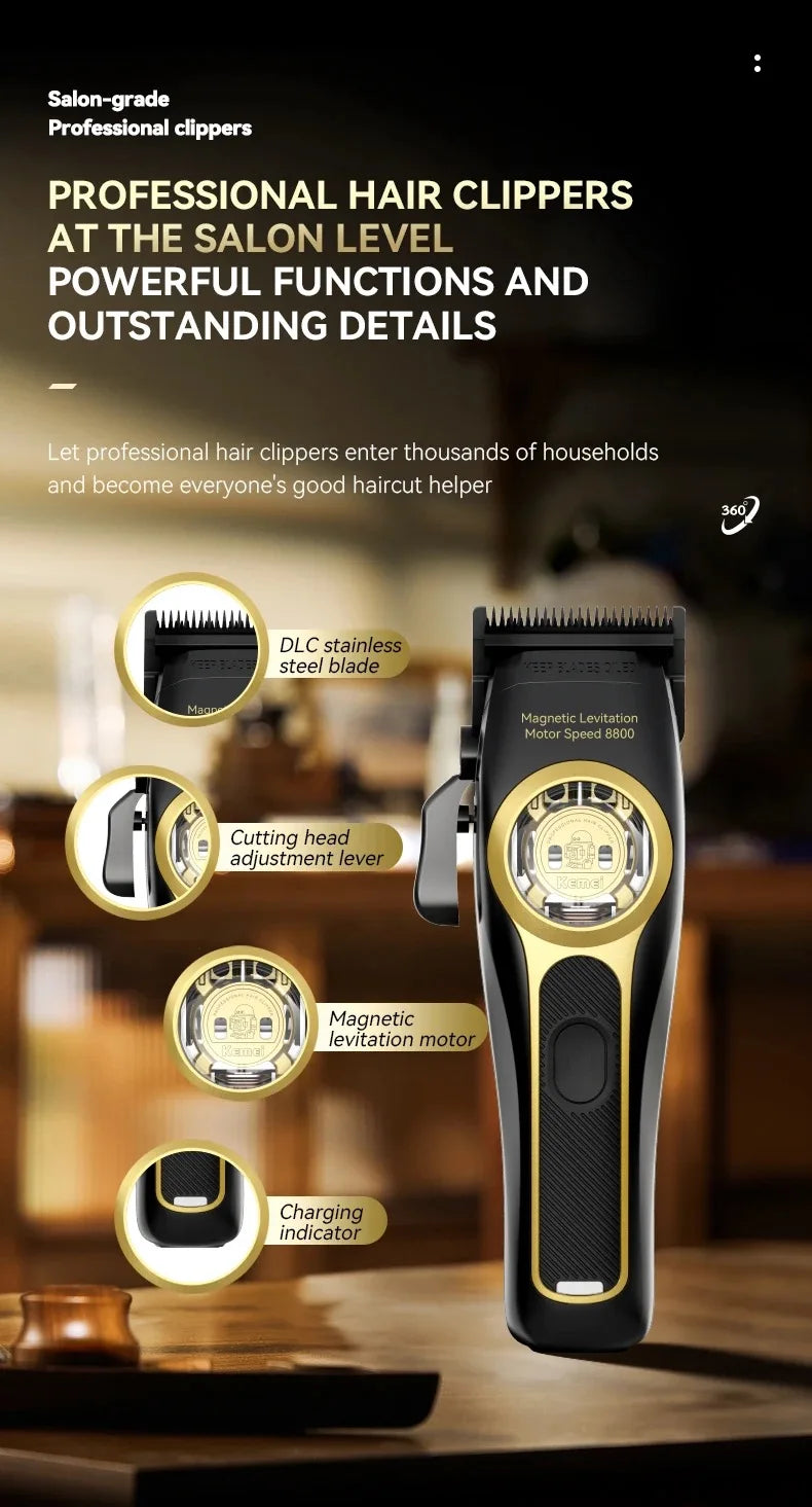 Kemei Vector Motor Cordless Barber Clipper