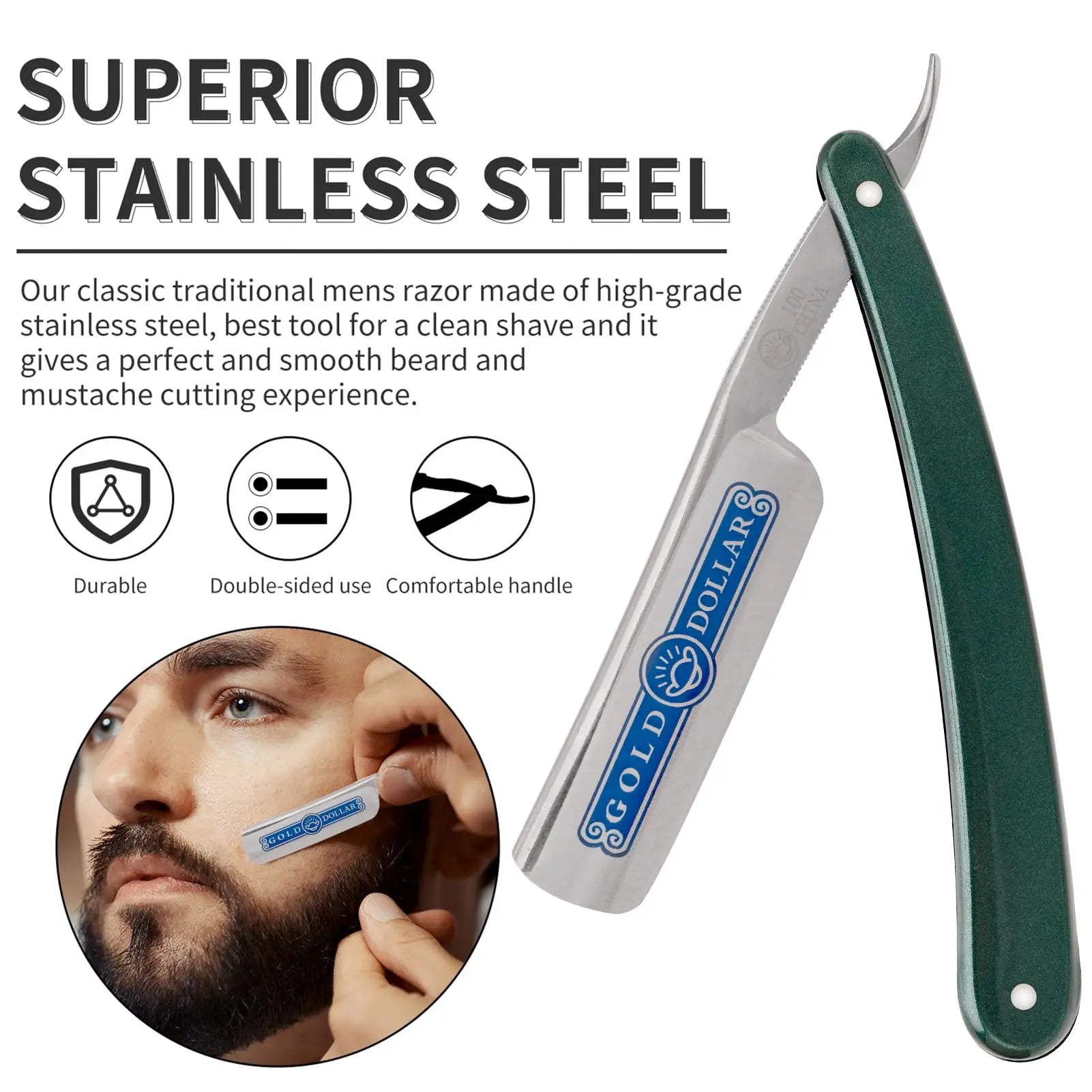 Classic Folding Straight Razor — Barbershop Edition