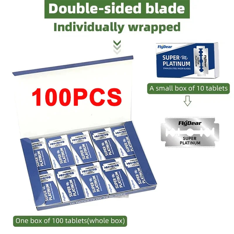Safety Double-Edge Razor Blades — Professional Barber Pack, 10–50 Blades
