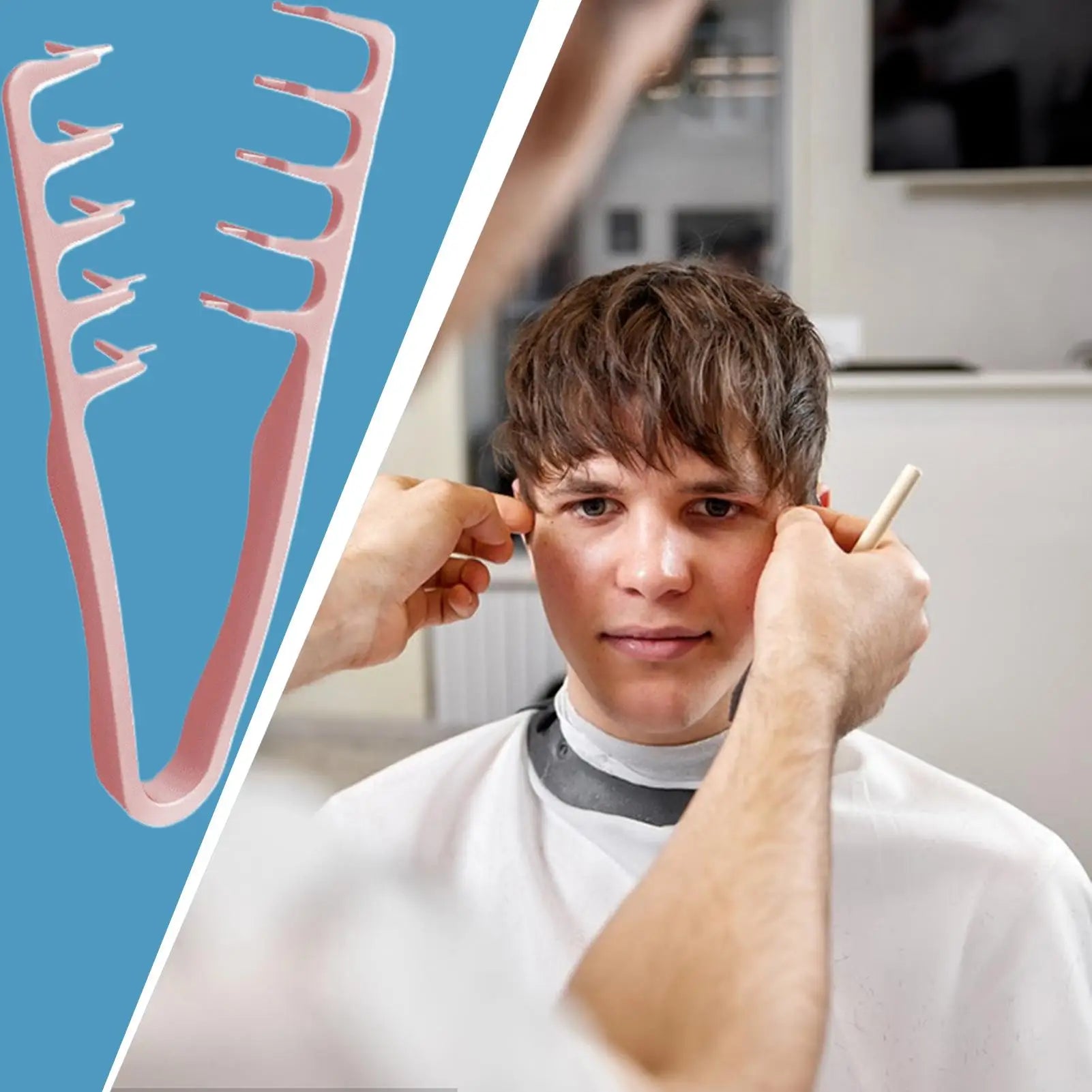 Wide-Tooth Detangling & Volumizing Comb — Pink & Gray