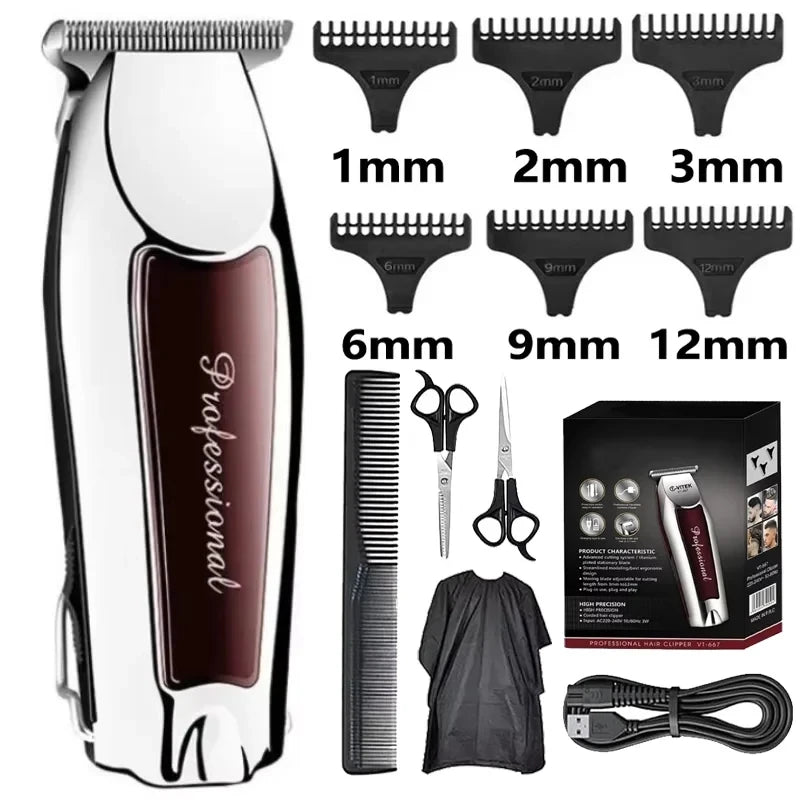 Kemei Cordless Hair Clipper — 3 or 6 Comb Box Set