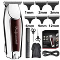 Kemei Cordless Hair Clipper — 3 or 6 Comb Box Set