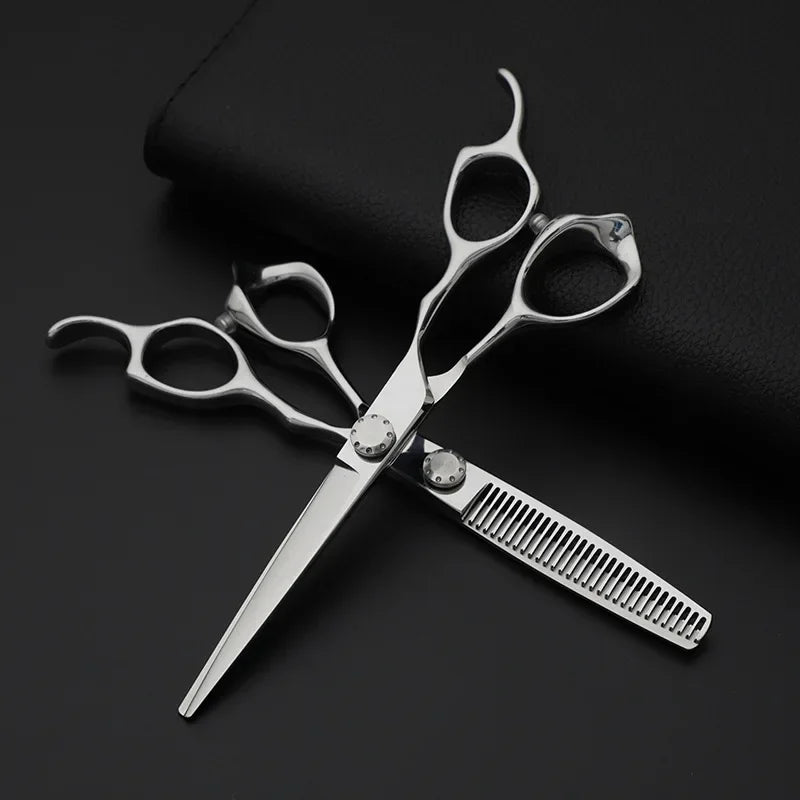 Barber Salon Scissors — Flat & Thinning, C60 Steel