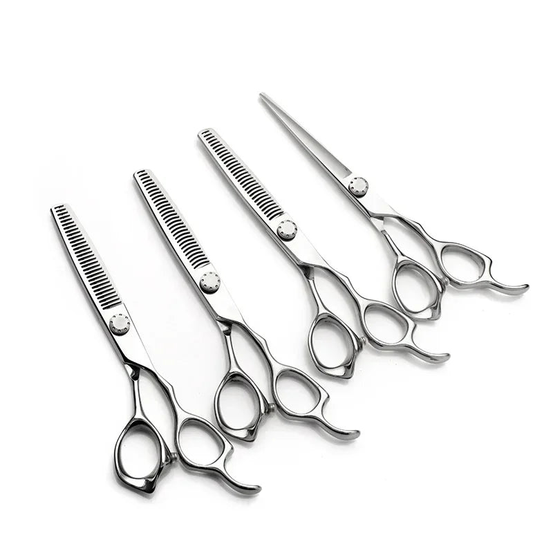 Barber Salon Scissors — Flat & Thinning, C60 Steel