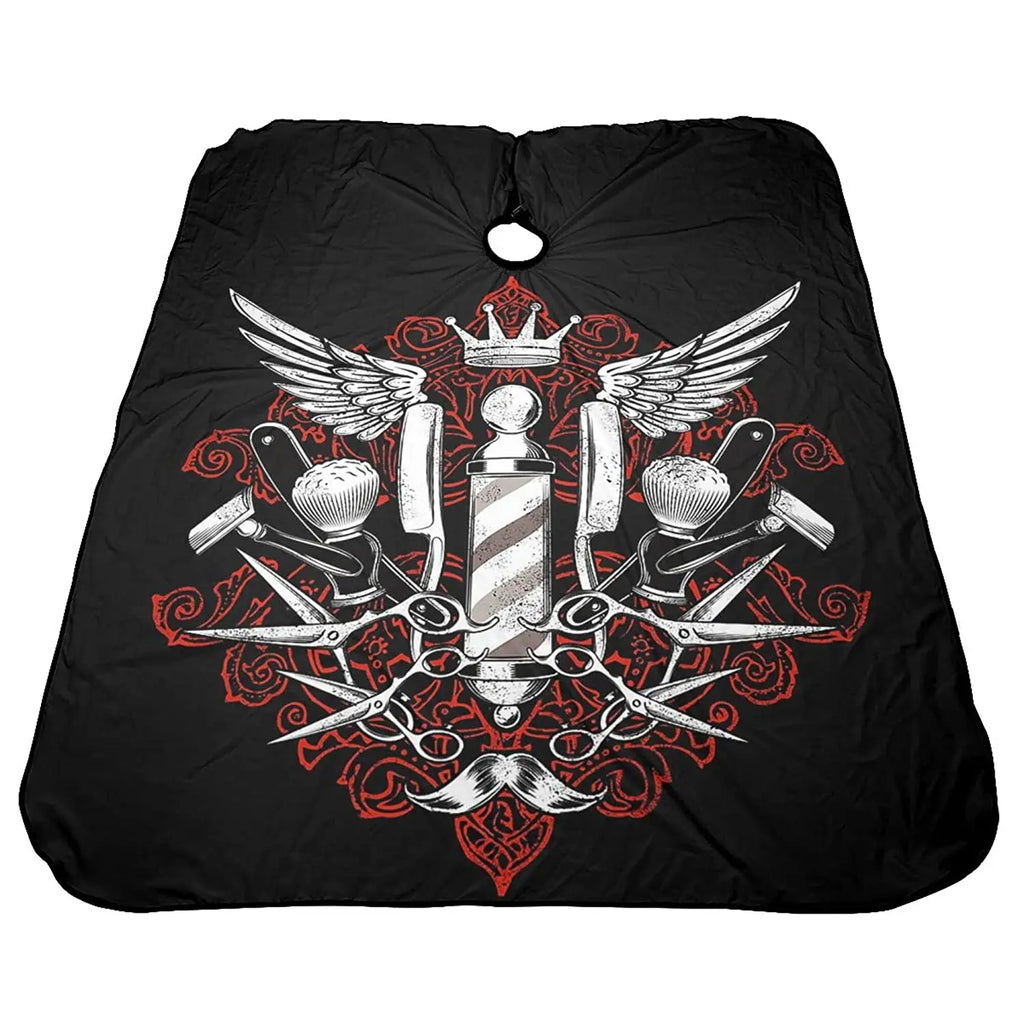 Barber Pattern Cape — Adjustable Closure, Professional Salon