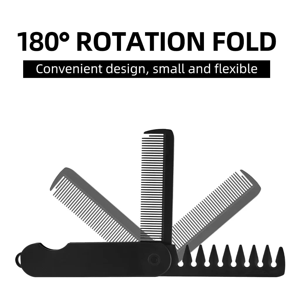 2-in-1 Folding Wide-Tooth Comb — Oil Head & Beard Styling
