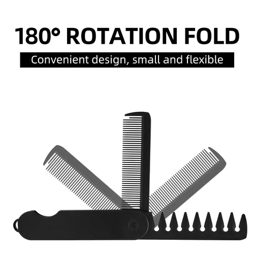 2-in-1 Folding Wide-Tooth Comb — Oil Head & Beard Styling