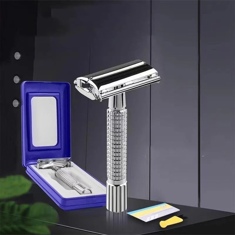 WANGDA Professional Straight Razor — Silver with 10 Blades