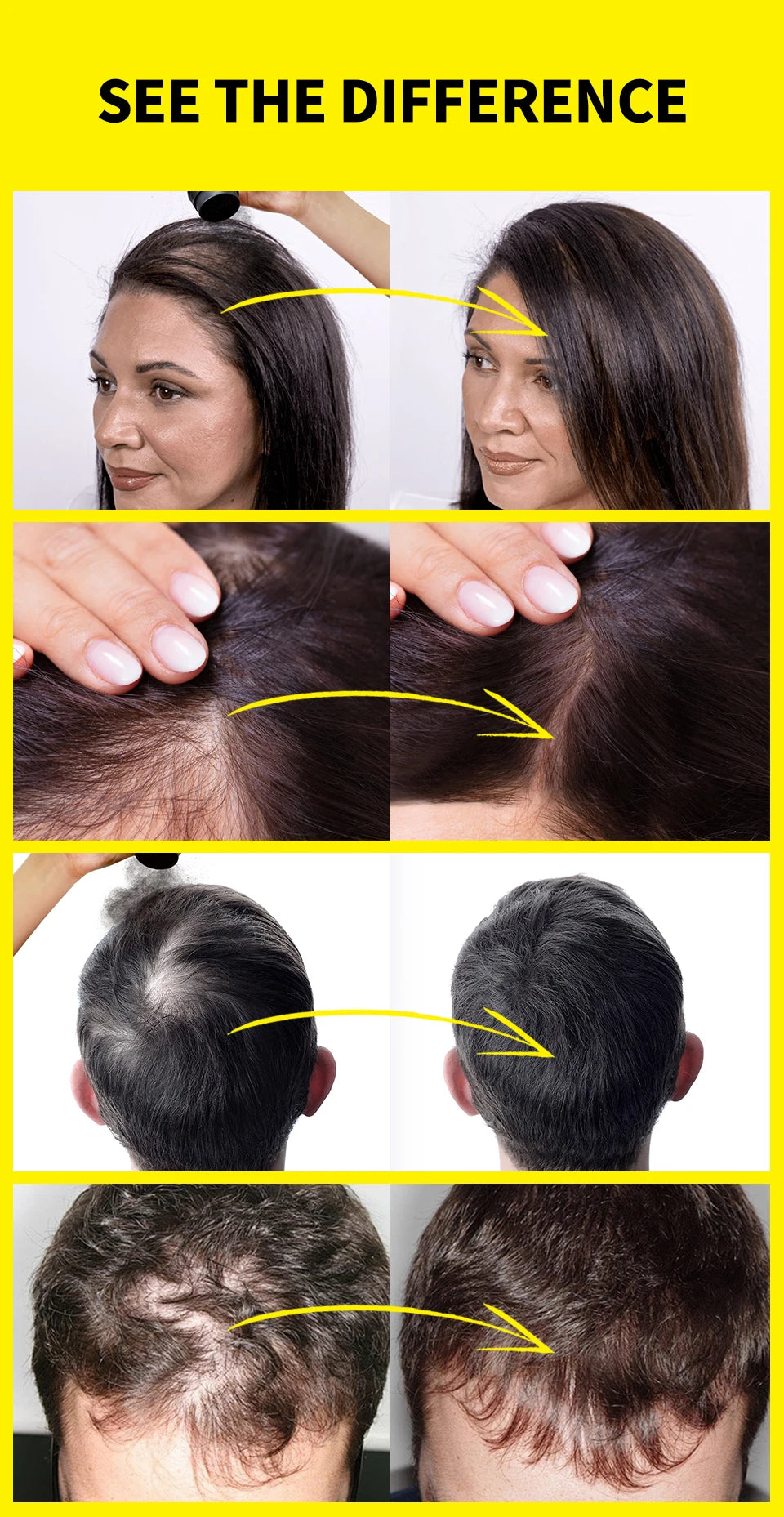 Hair Fiber & Regrowth Powder — Keratin Density Builder, Multiple Shades