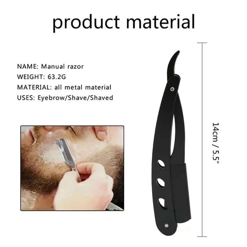 Straight Razor Handle + Blade Bundle — 10, 20 or 40 Blades