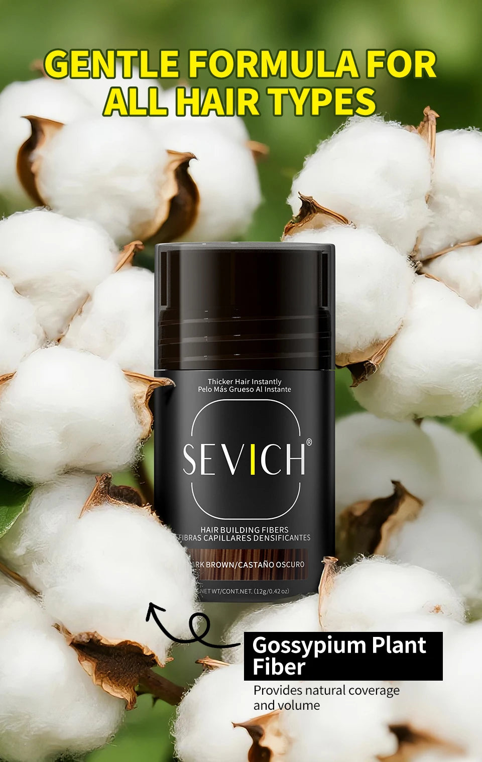 Hair Fiber & Regrowth Powder — Keratin Density Builder, Multiple Shades