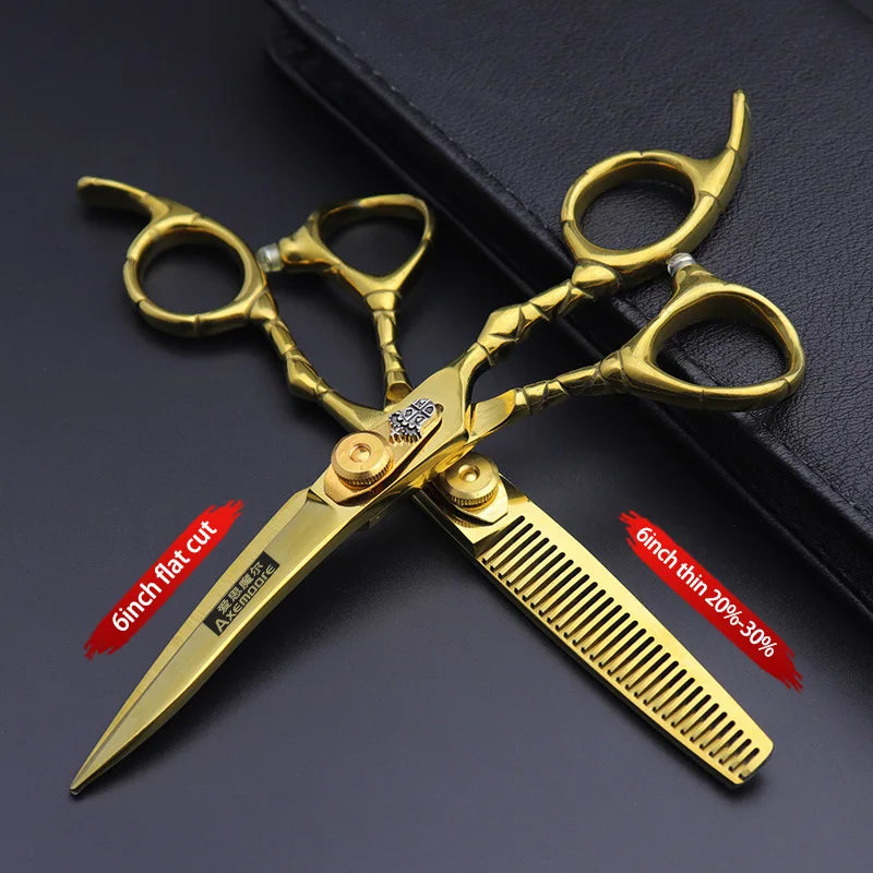 Axemoore 6-Inch Premium Barber Scissors — Cutting & Thinning Sets