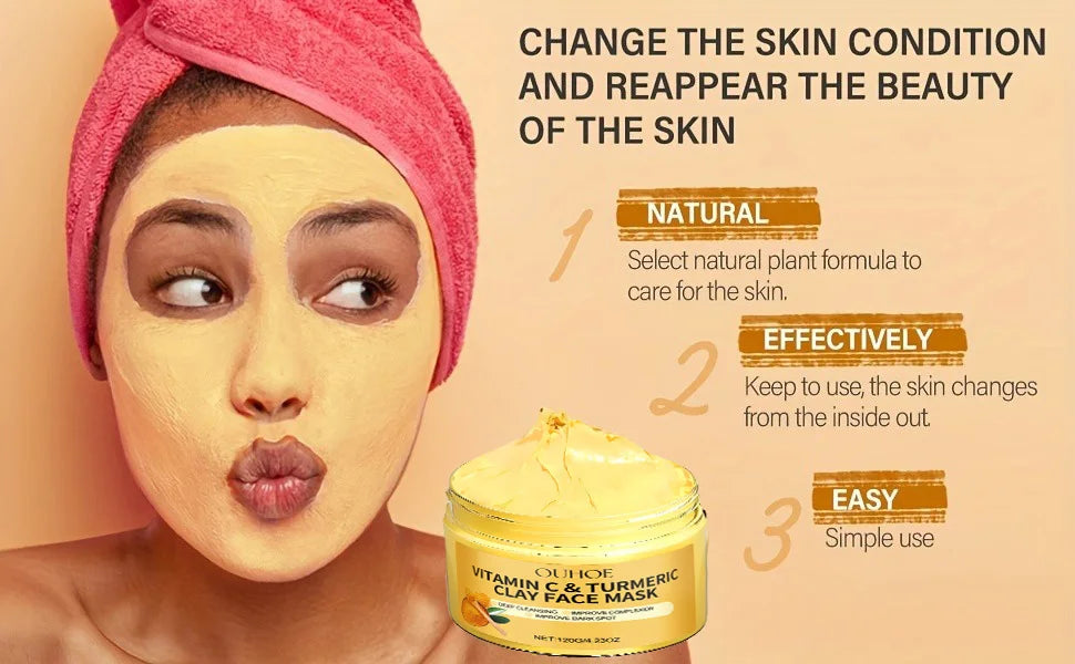 Turmeric & Vitamin C Clay Mask — Brightening, 1 to 3 Pack