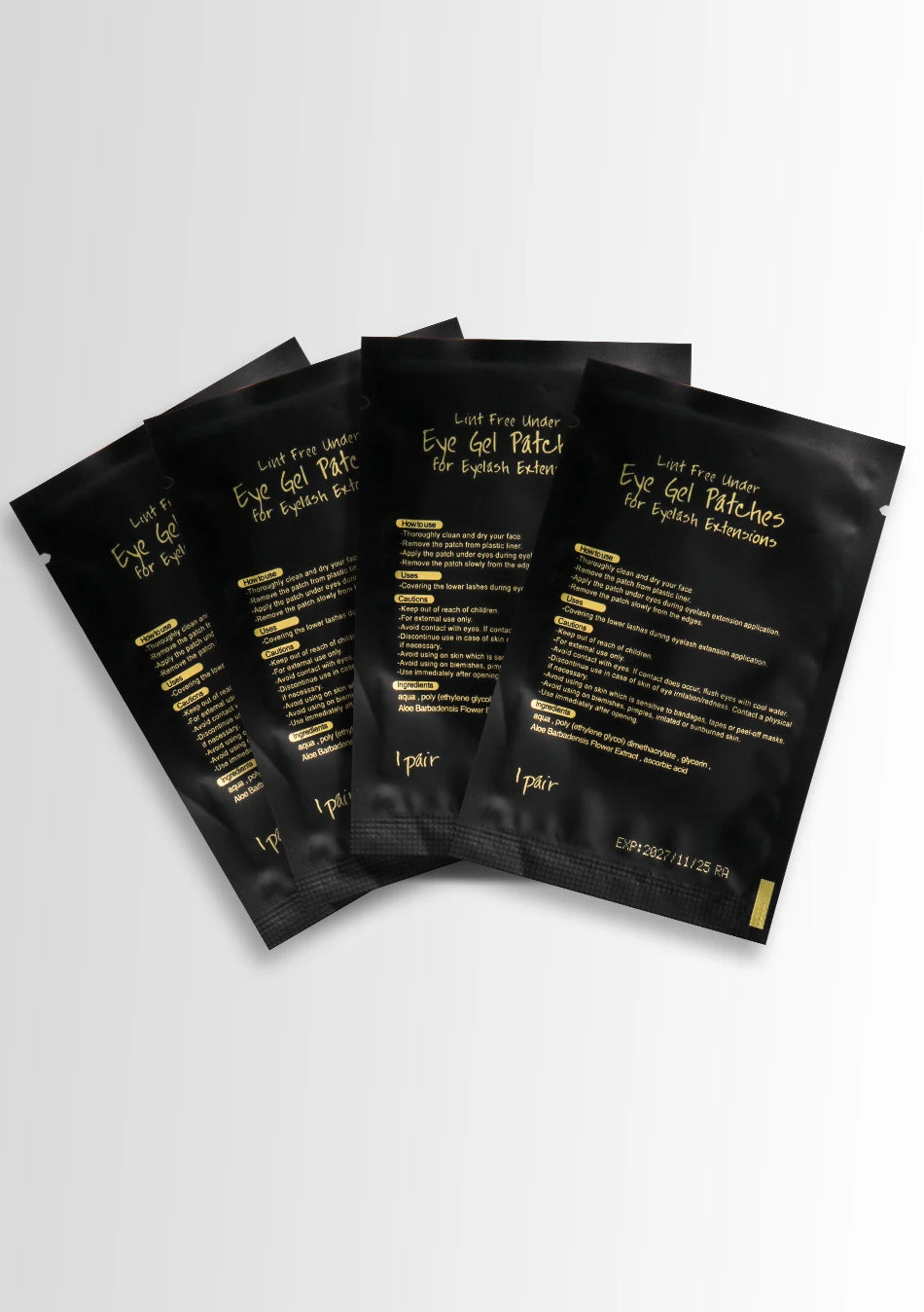 Black Under-Eye Patches for Lash Extensions — 50 Pairs