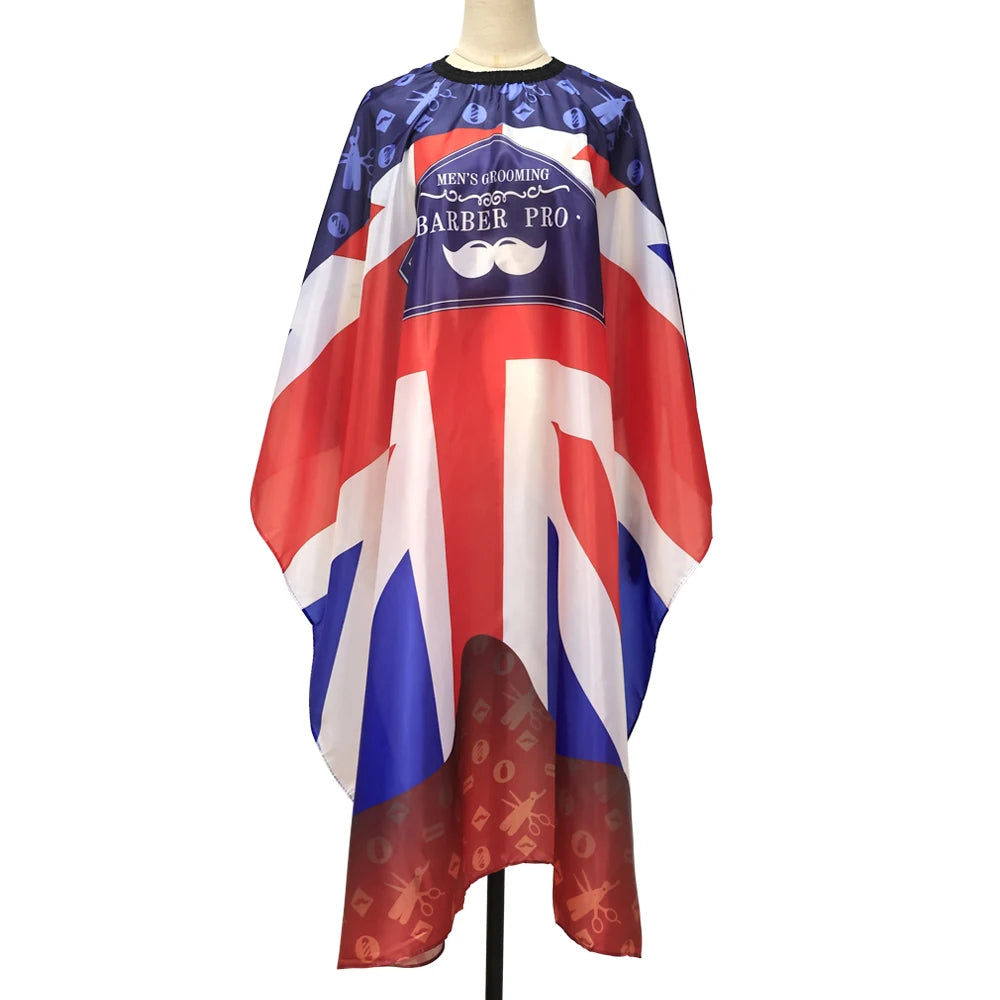 Retro Pattern Barber Cape — Waterproof, Snap Closure, 8 Styles