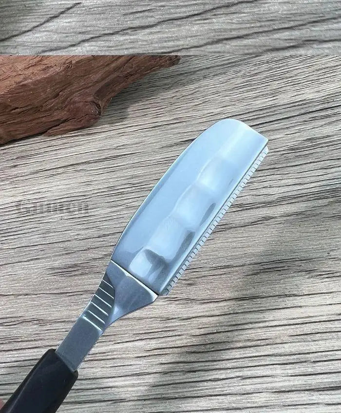 Zinc Alloy Straight Razor — Non-Folding, Silicone Handle, 14 Styles