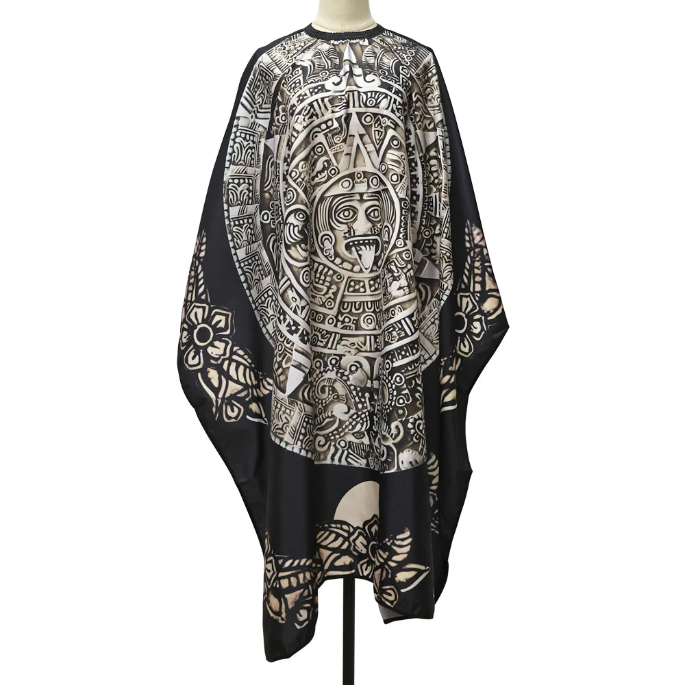 Retro Pattern Barber Cape — Waterproof, Snap Closure, 8 Styles