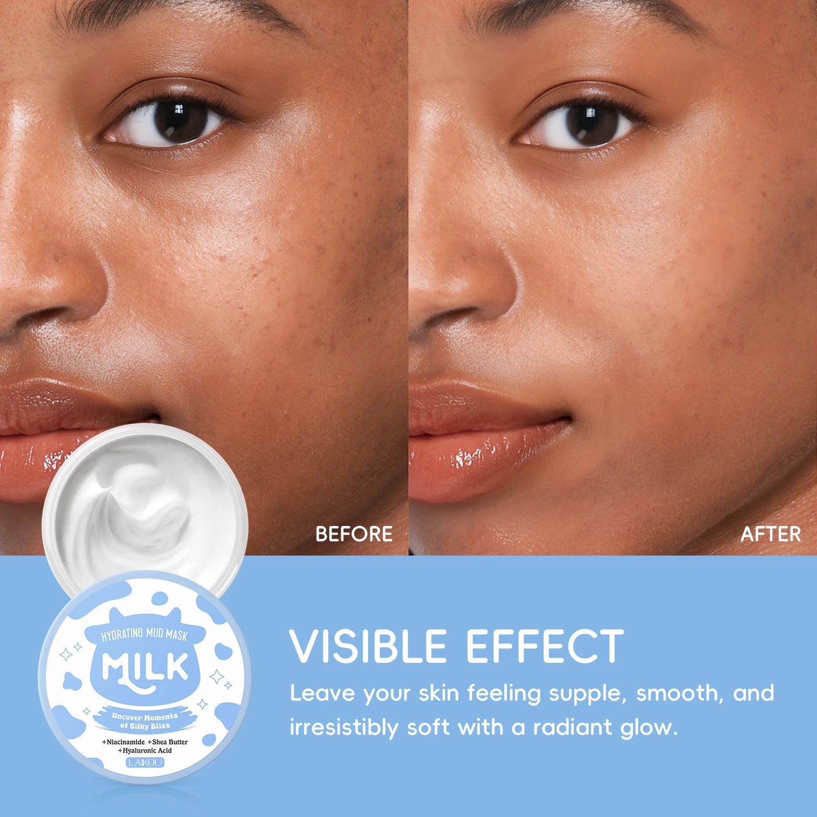 LAIKOU Milk Hydrating Mud Mask — Deep Moisture & Luminous Glow