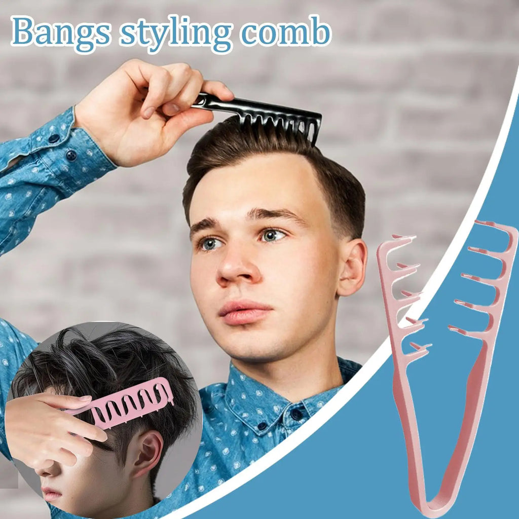 Wide-Tooth Detangling & Volumizing Comb — Pink & Gray