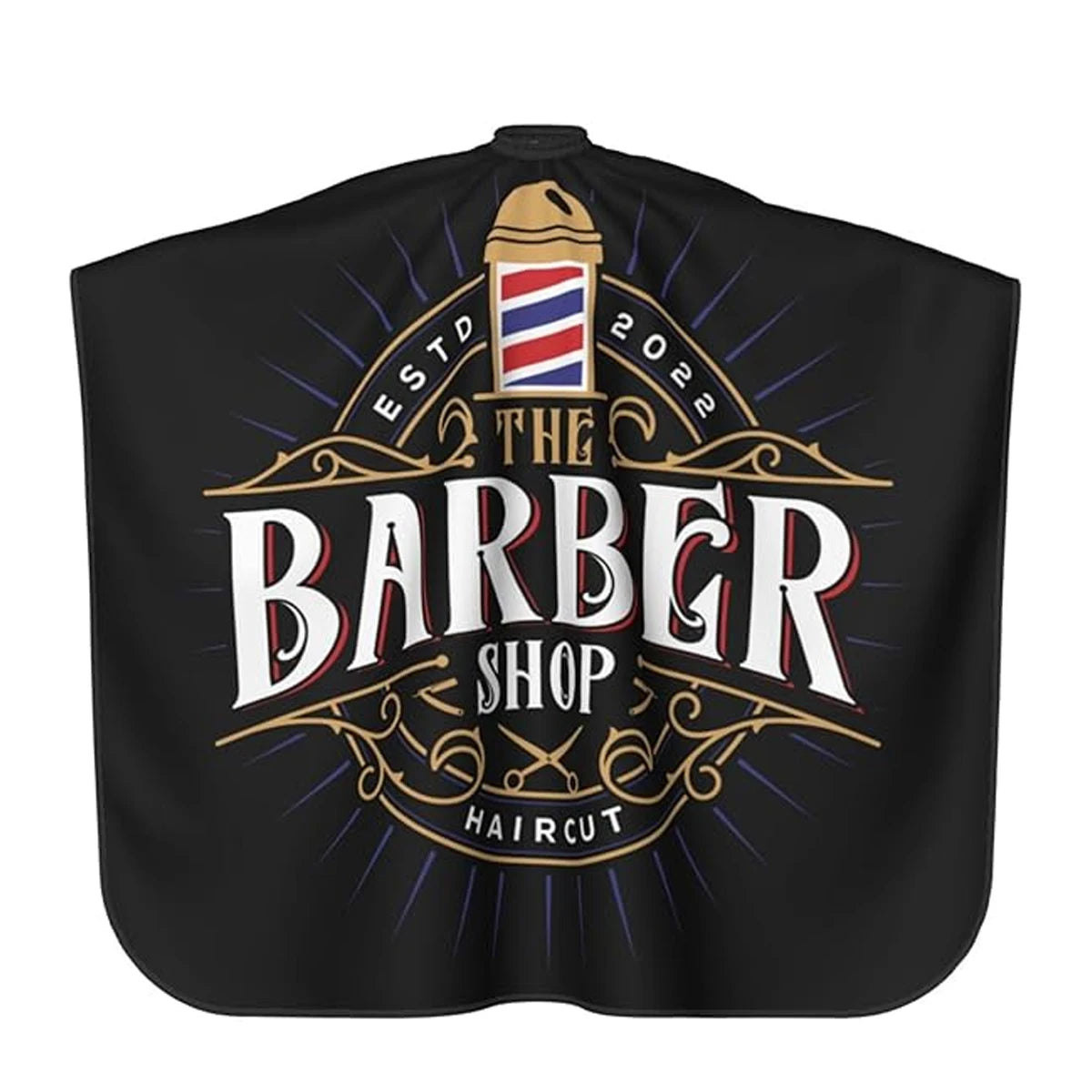 Professional Barber Hair Apron — Anti-Static, Black Patterned