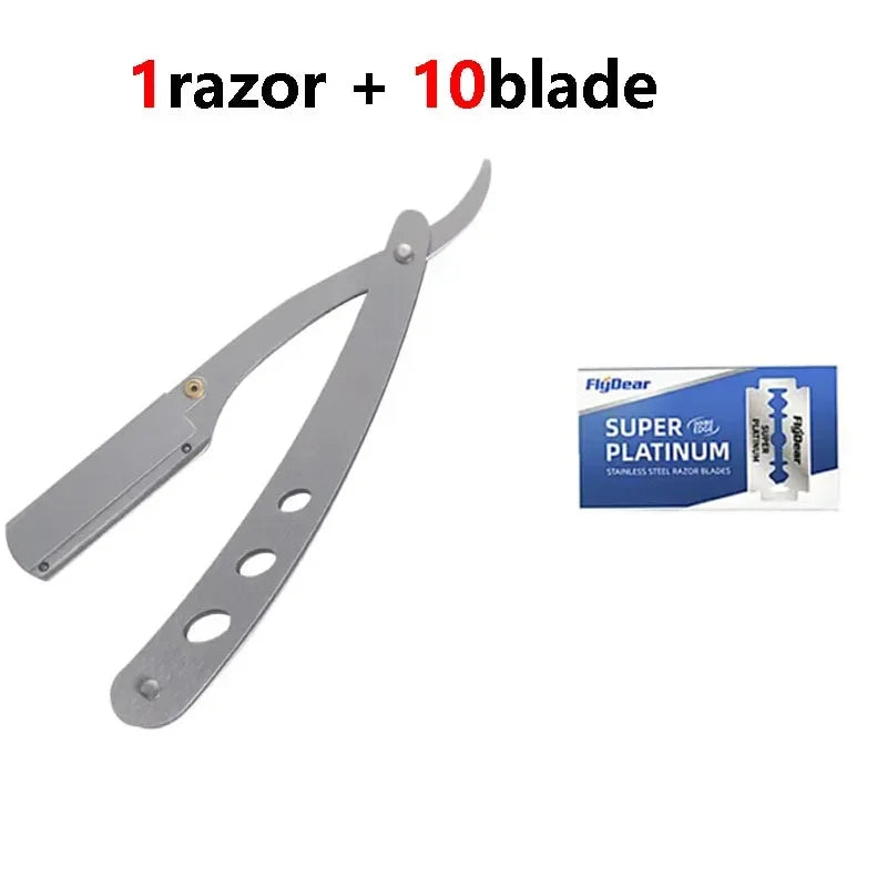 Professional Folding Straight Razor with Replaceable Blades