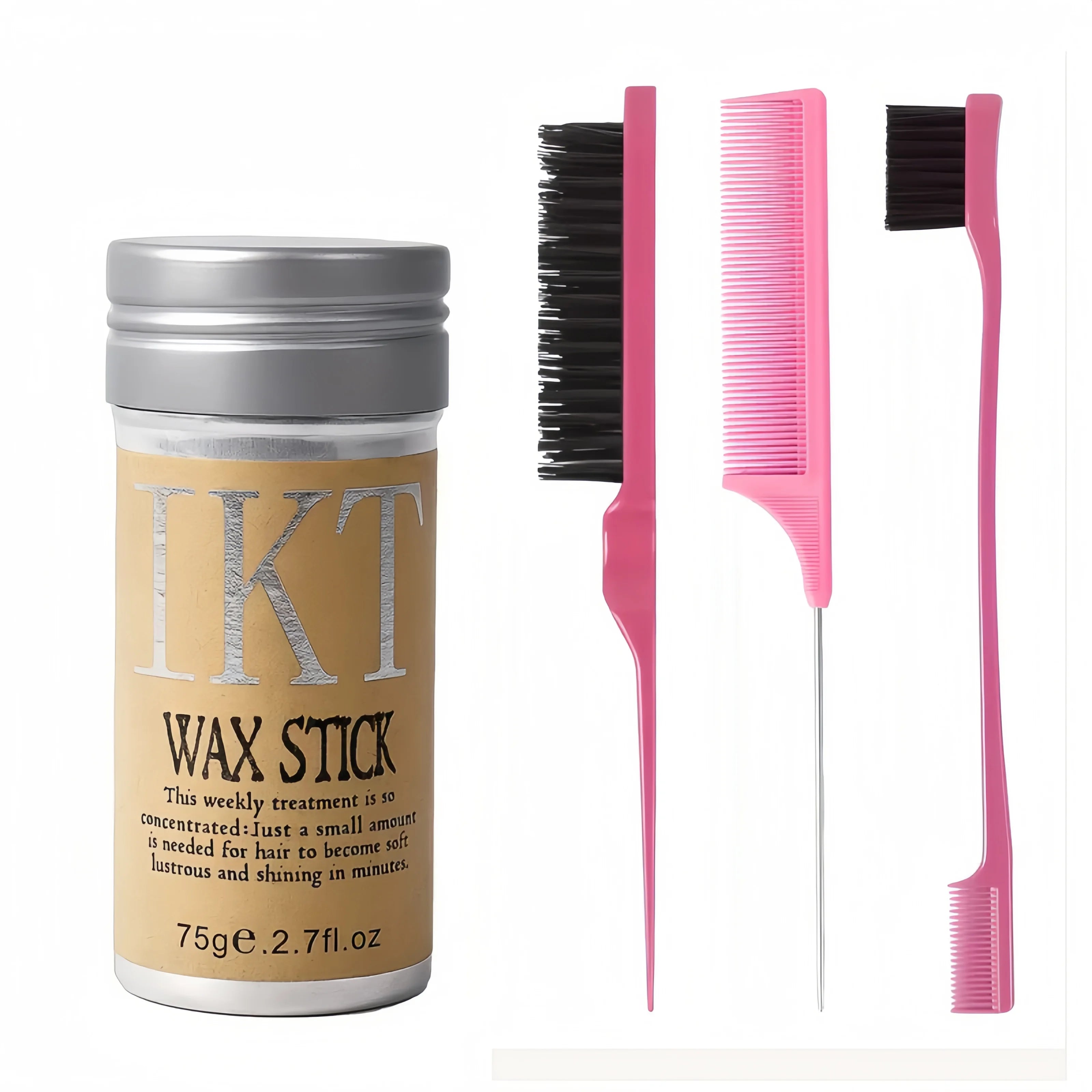 Hair Wax Stick for Kids & Women — With Slick Back Brushes