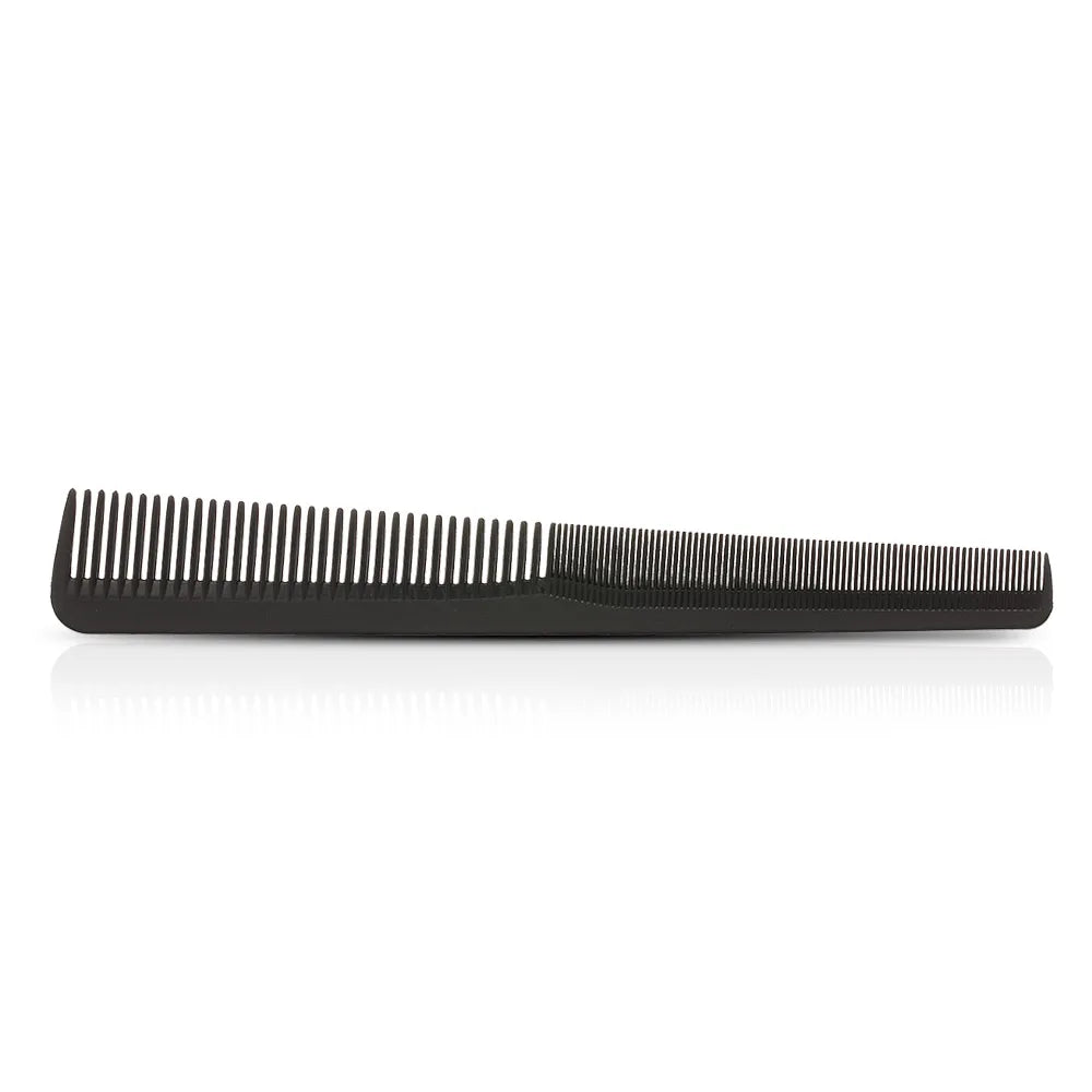 Fine-Tooth Barber Cutting & Styling Comb — Professional Black