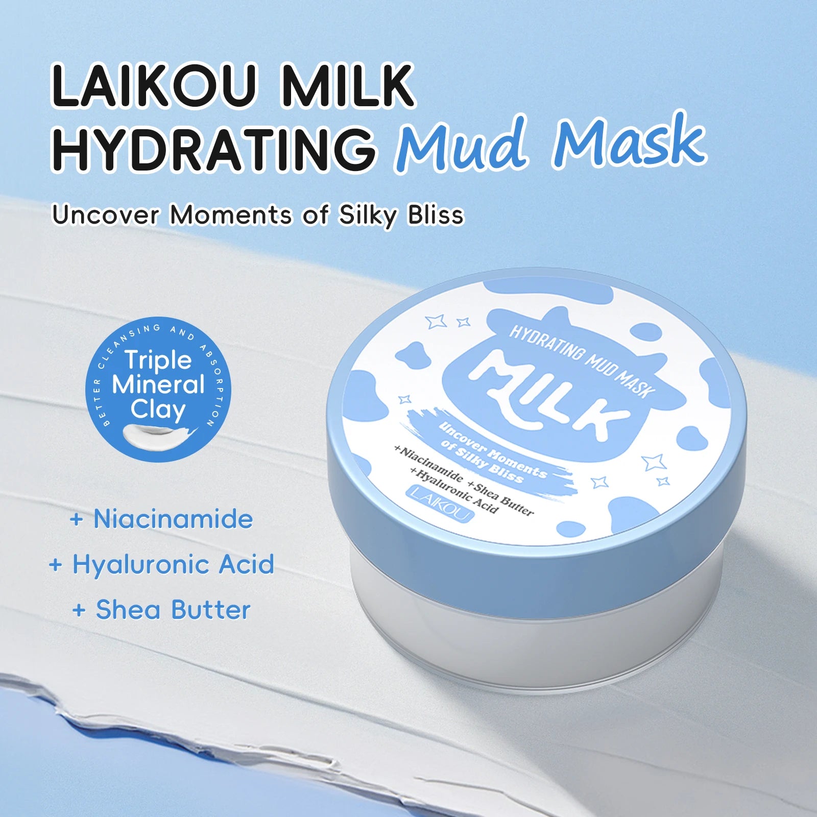 LAIKOU Milk Hydrating Mud Mask — Deep Moisture & Luminous Glow