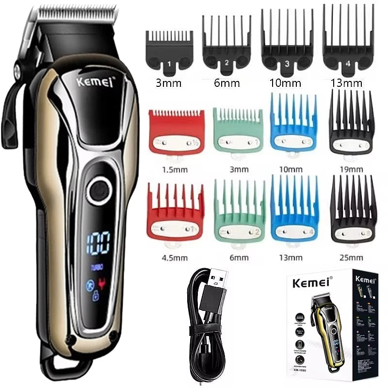 Kemei KM-1990 LCD Professional Barber Clipper