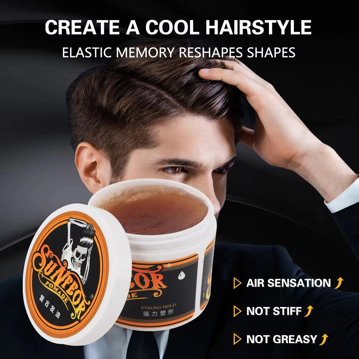 Men's Hair Clay Styling Wax — Barber Salon Grade