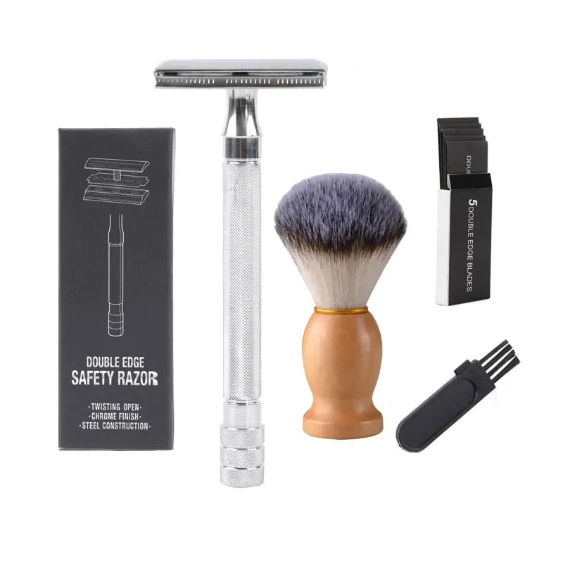 Classic Double-Edge Safety Razor & Brush Kit