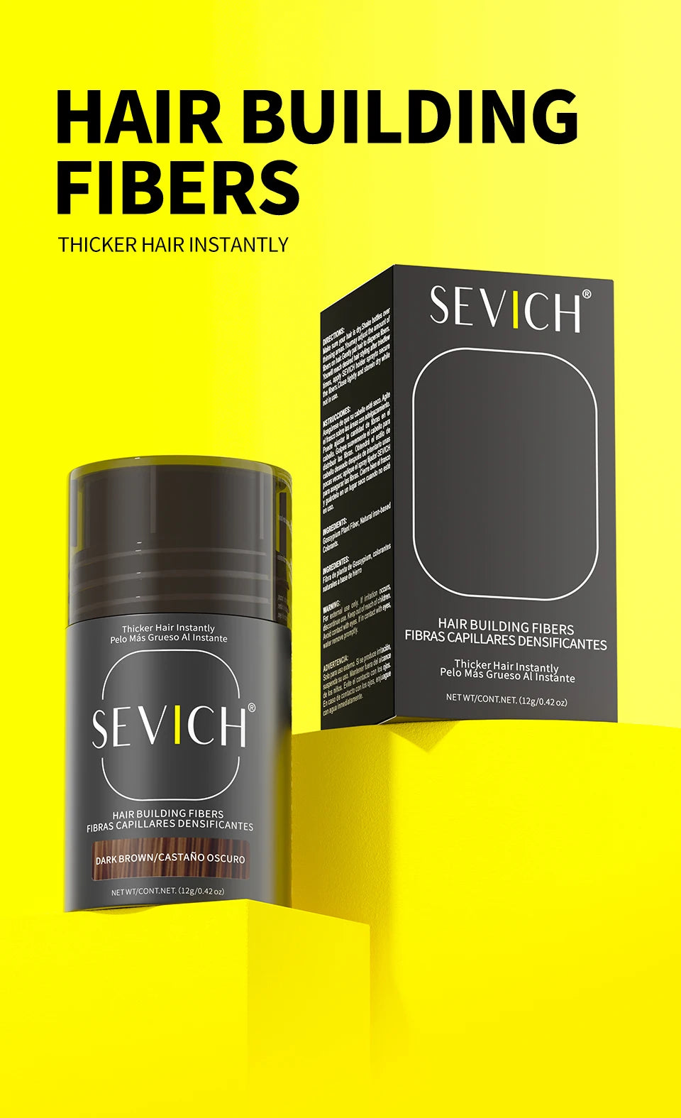 Hair Fiber & Regrowth Powder — Keratin Density Builder, Multiple Shades