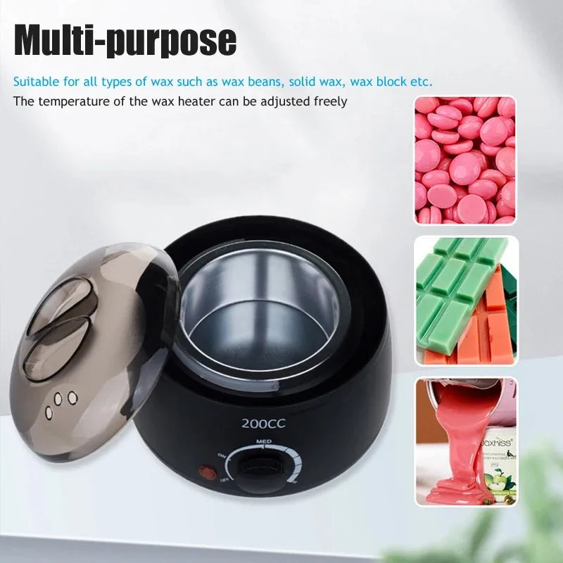 200ml Wax Heater Machine — EU & US Plug, Wax Beans Kit