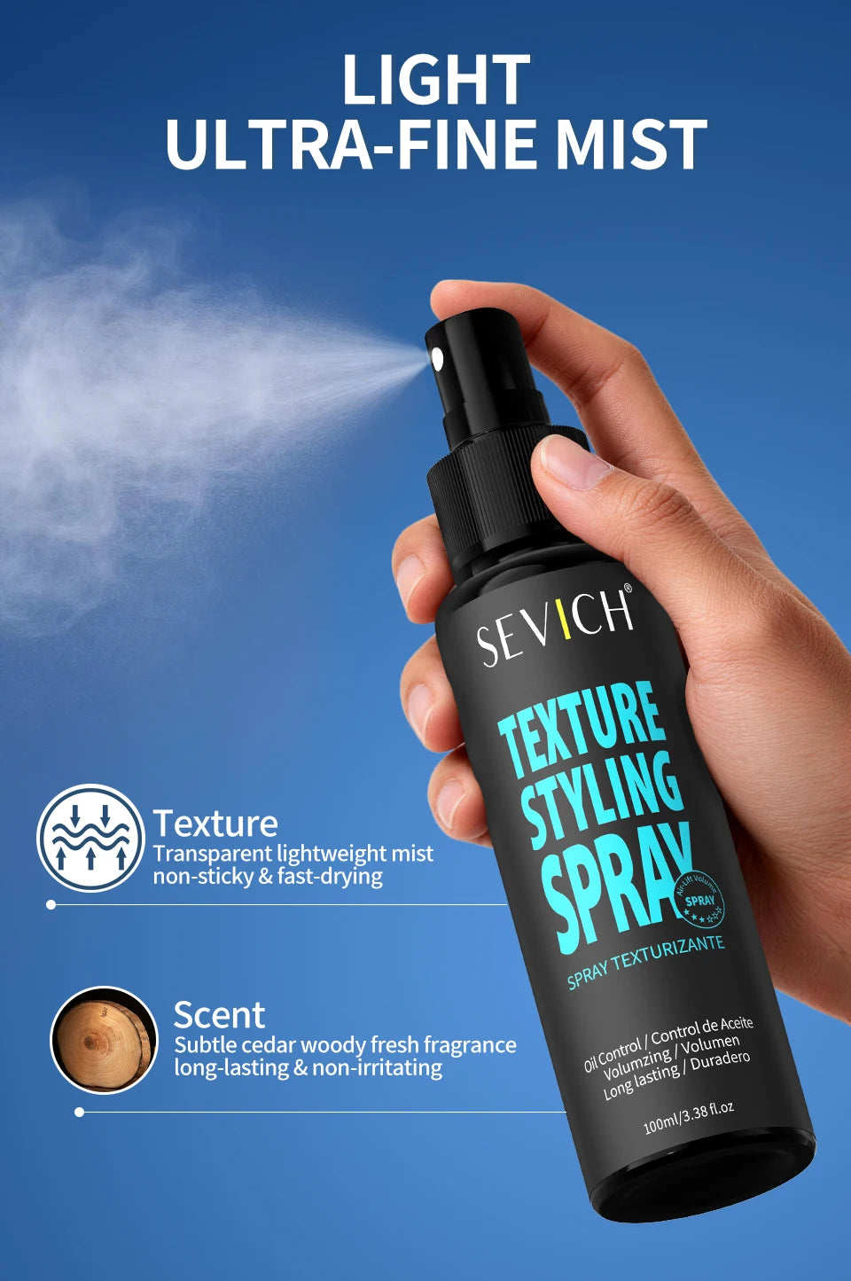 3 Secs Texture Styling Spray — Root Lift & Natural Matte Finish