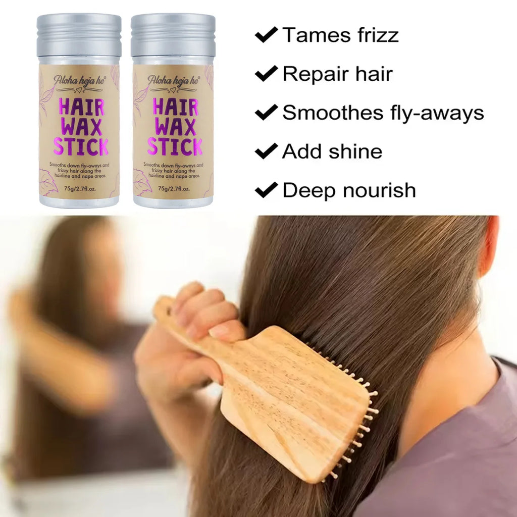 High-Shine Wax Sticks with 3 Combs Set — Anti-Frizz Pomade