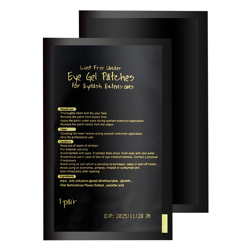 Black Under-Eye Patches for Lash Extensions — 50 Pairs