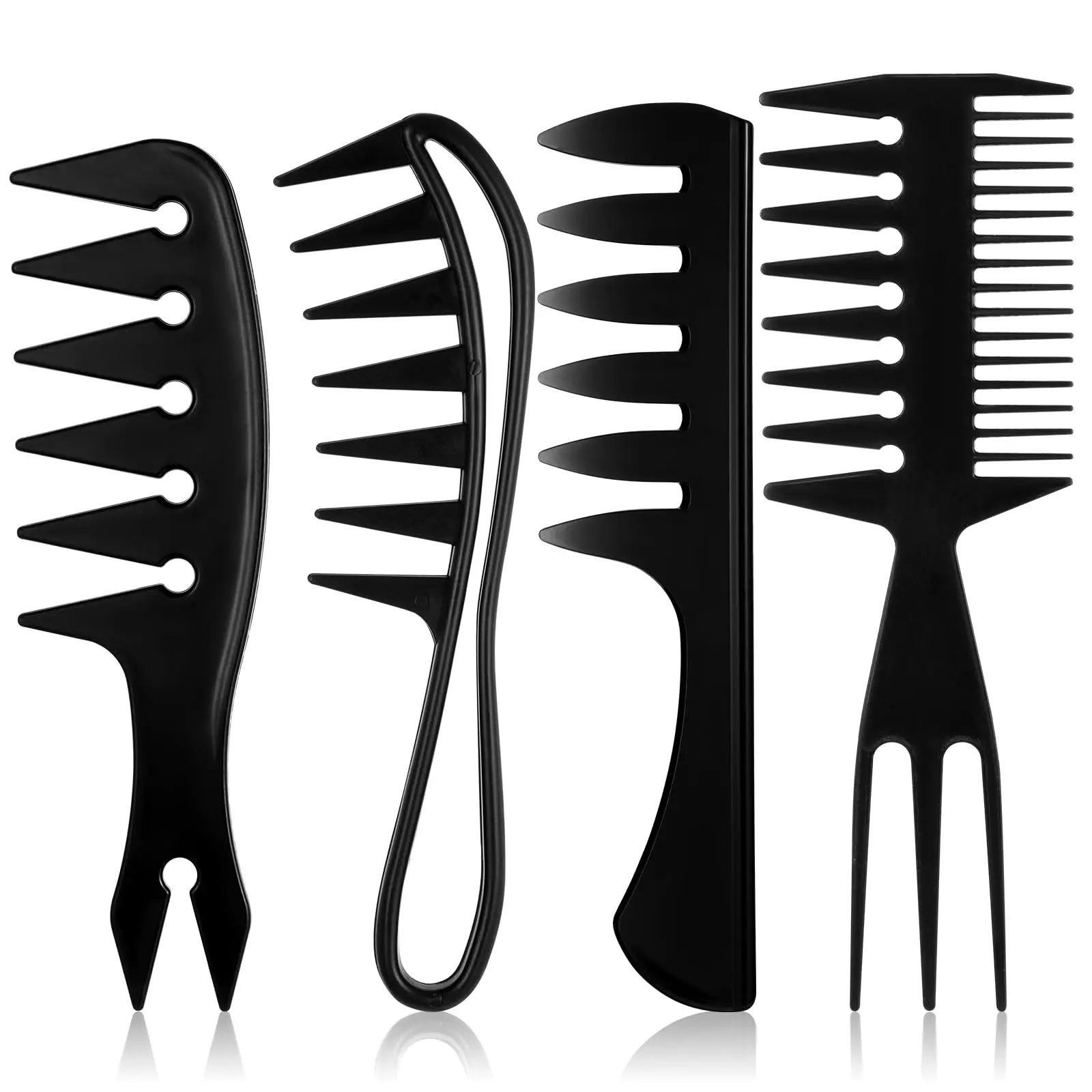 4-Piece Men's Styling Comb Set — Wide Tooth, Pick, Texture & Undercut