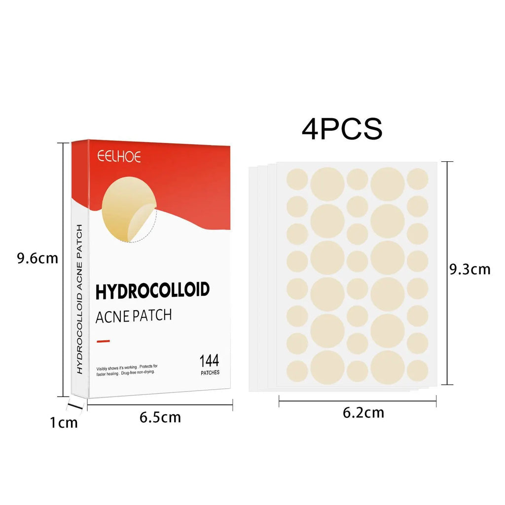 Hydrocolloid Acne Patches — 144 Pack, Ultra-Thin Overnight Treatment