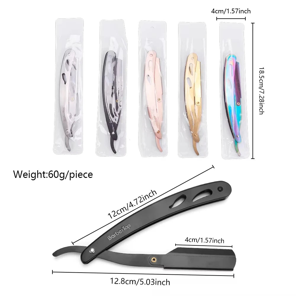Classic Folding Straight Razor — Stainless Steel, 5 Colors