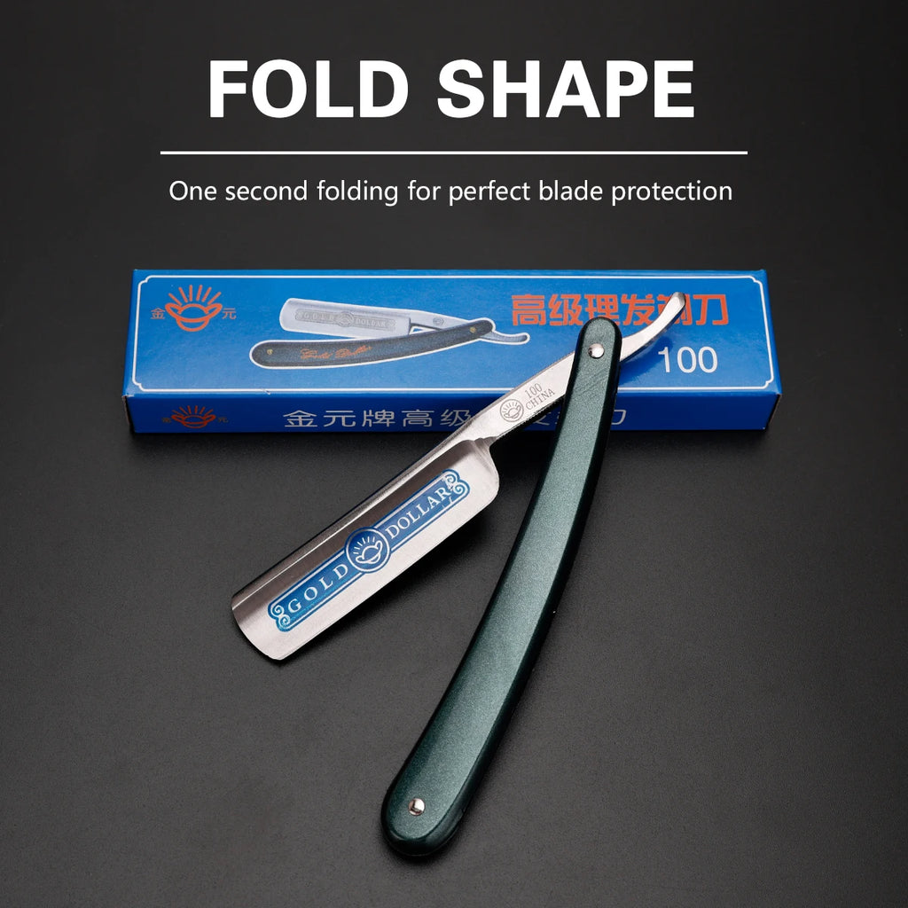 BARBERTOP Professional Straight Razor — Iron Frame, Replaceable Blade