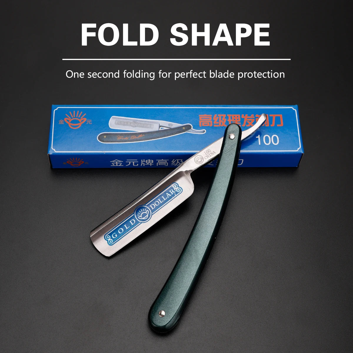 BARBERTOP Professional Straight Razor — Iron Frame, Replaceable Blade