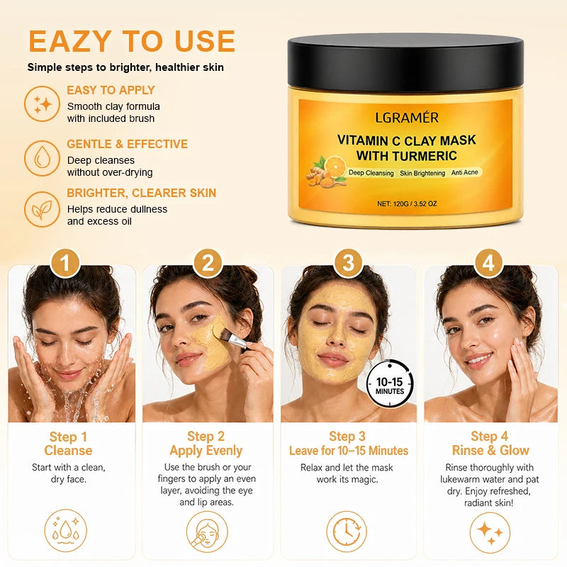 Turmeric Clay Mask 120g — Brightening & Hyperpigmentation Treatment