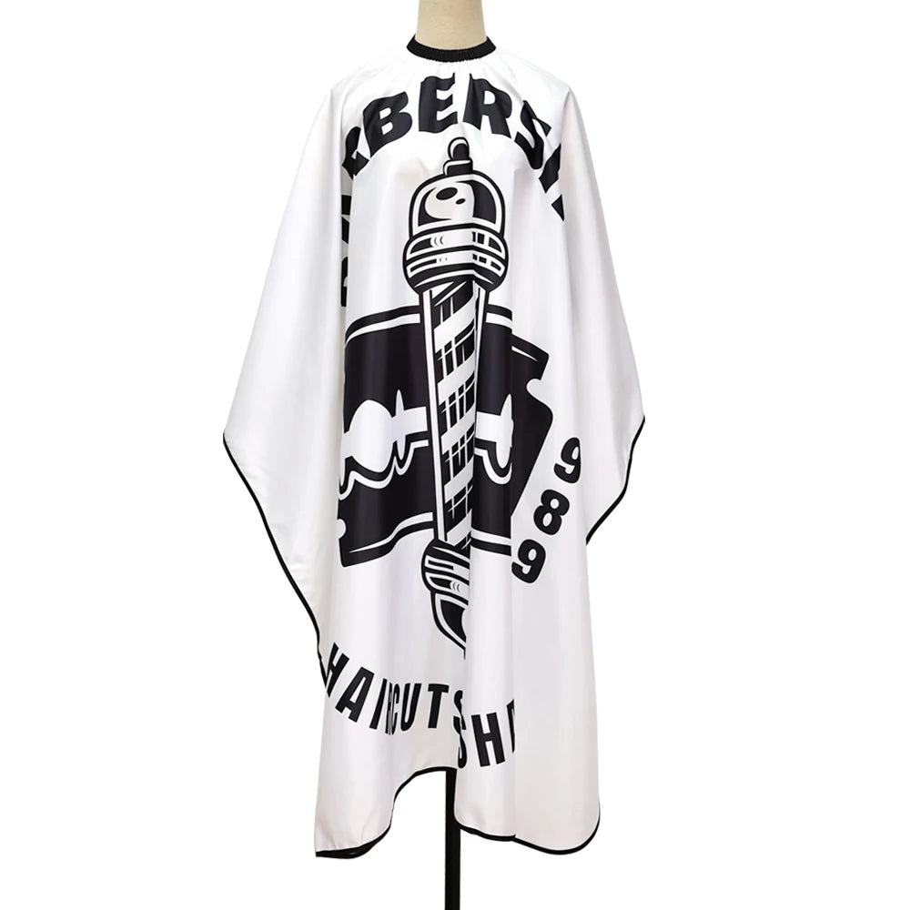 Retro Pattern Barber Cape — Waterproof, Snap Closure, 8 Styles